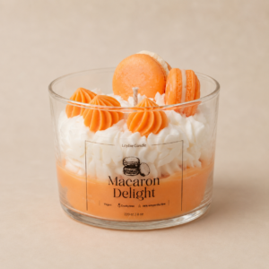 Macaron Delight portakal kokulu dekoratif soya mum – Loybie