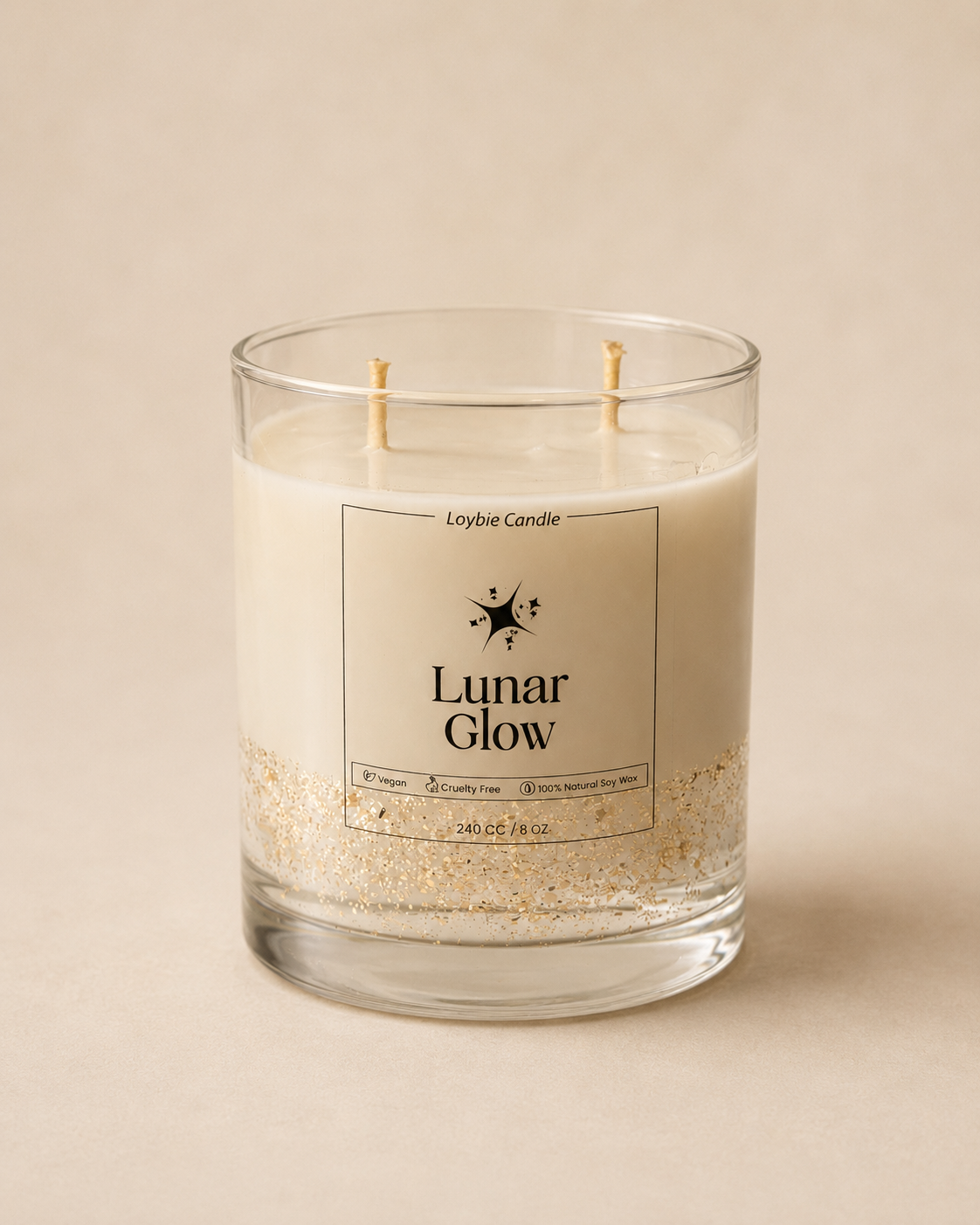 Lunar Glow amber kokulu dekoratif soya mum – Loybie